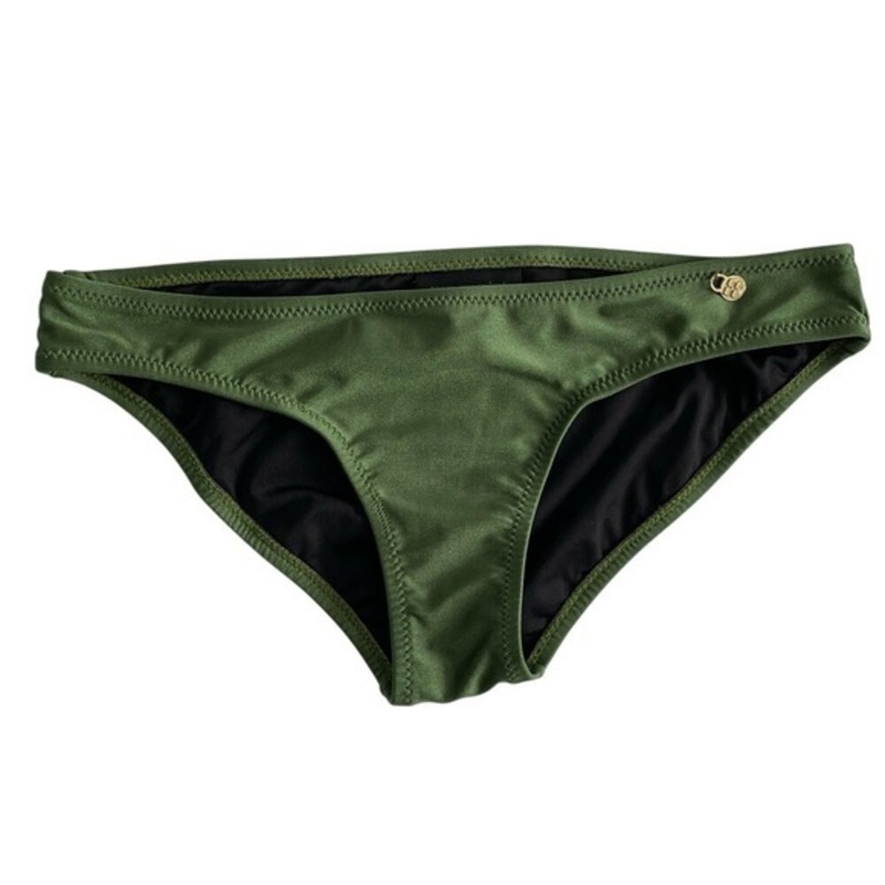 Insight Vintage 00s Y2K Surfer Beachy Metallic Moss Green Bikini Bottoms